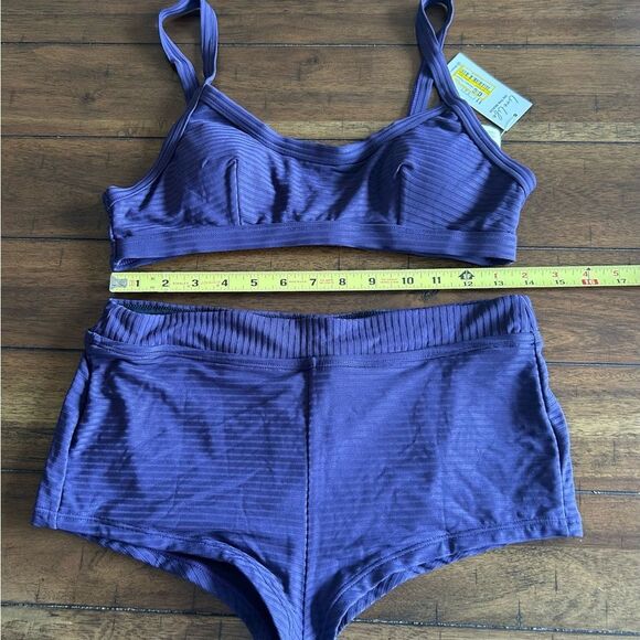 CUPSHE Purple Bikini High Waist Adjustable Back Hook Boy Shorts Size Medium NEW - Picture 5 of 10